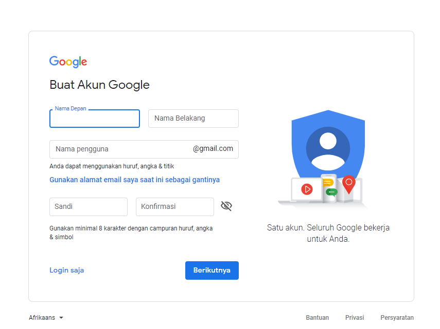 Cara Buat Akun Gmail dengan Email yang Sudah Ada